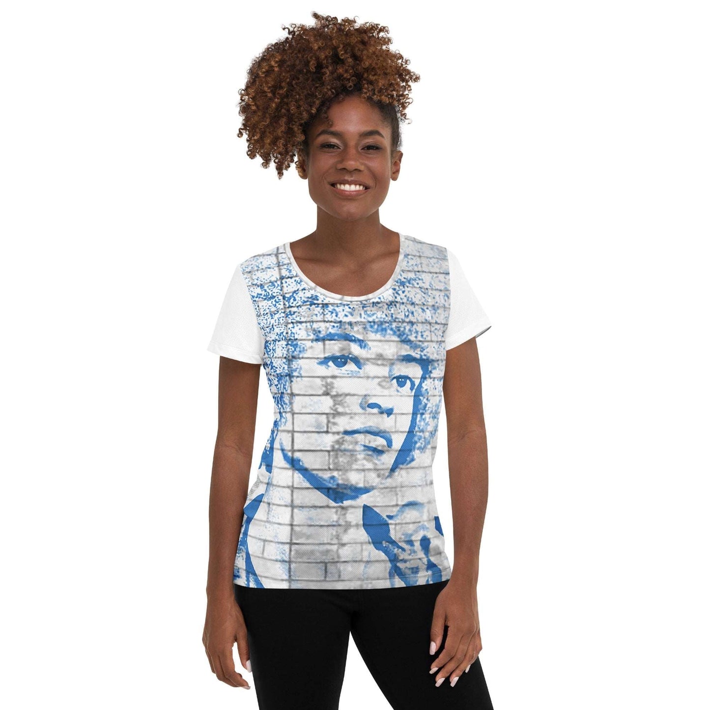 Angela Davis All-Over Print Women's Athletic T-shirt - Souled Out World