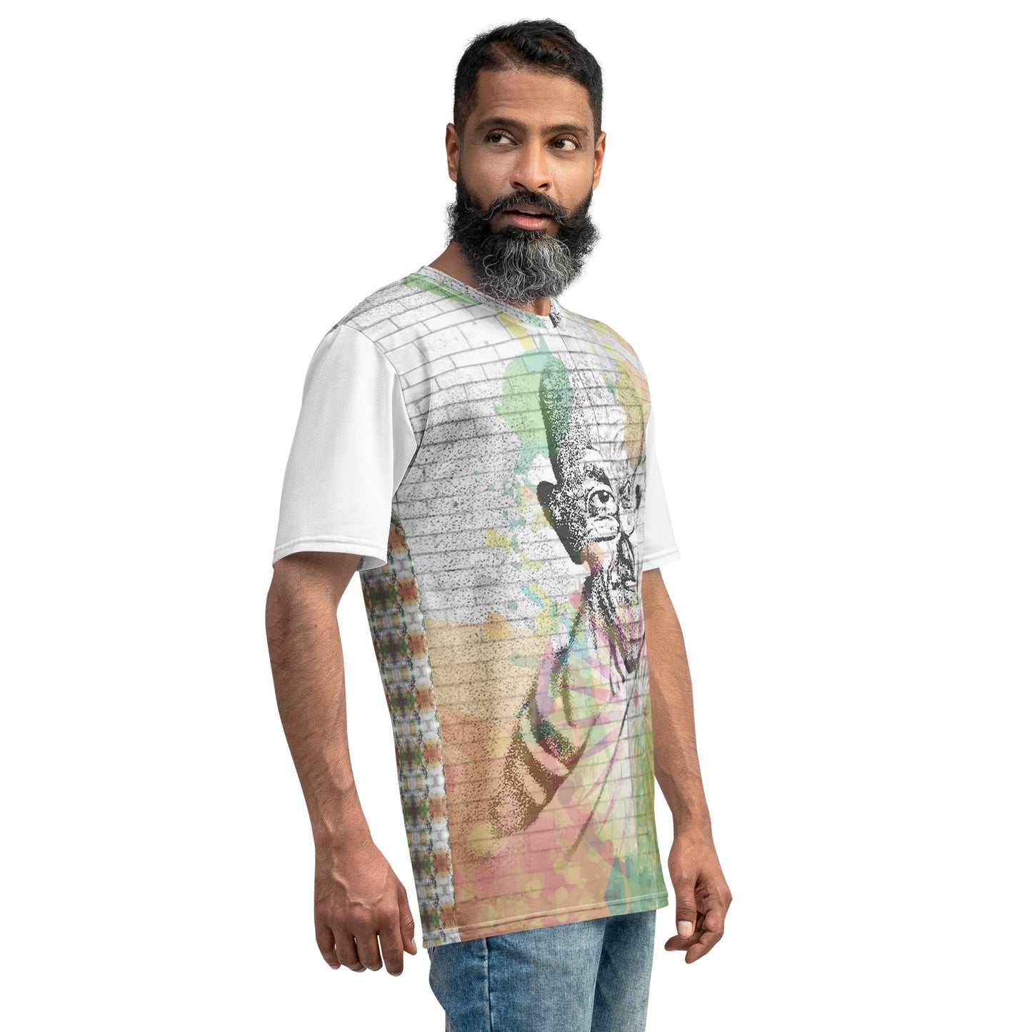 Mahatma Gandhi All-Over Print Men's Crew Neck T-Shirt - Souled Out World