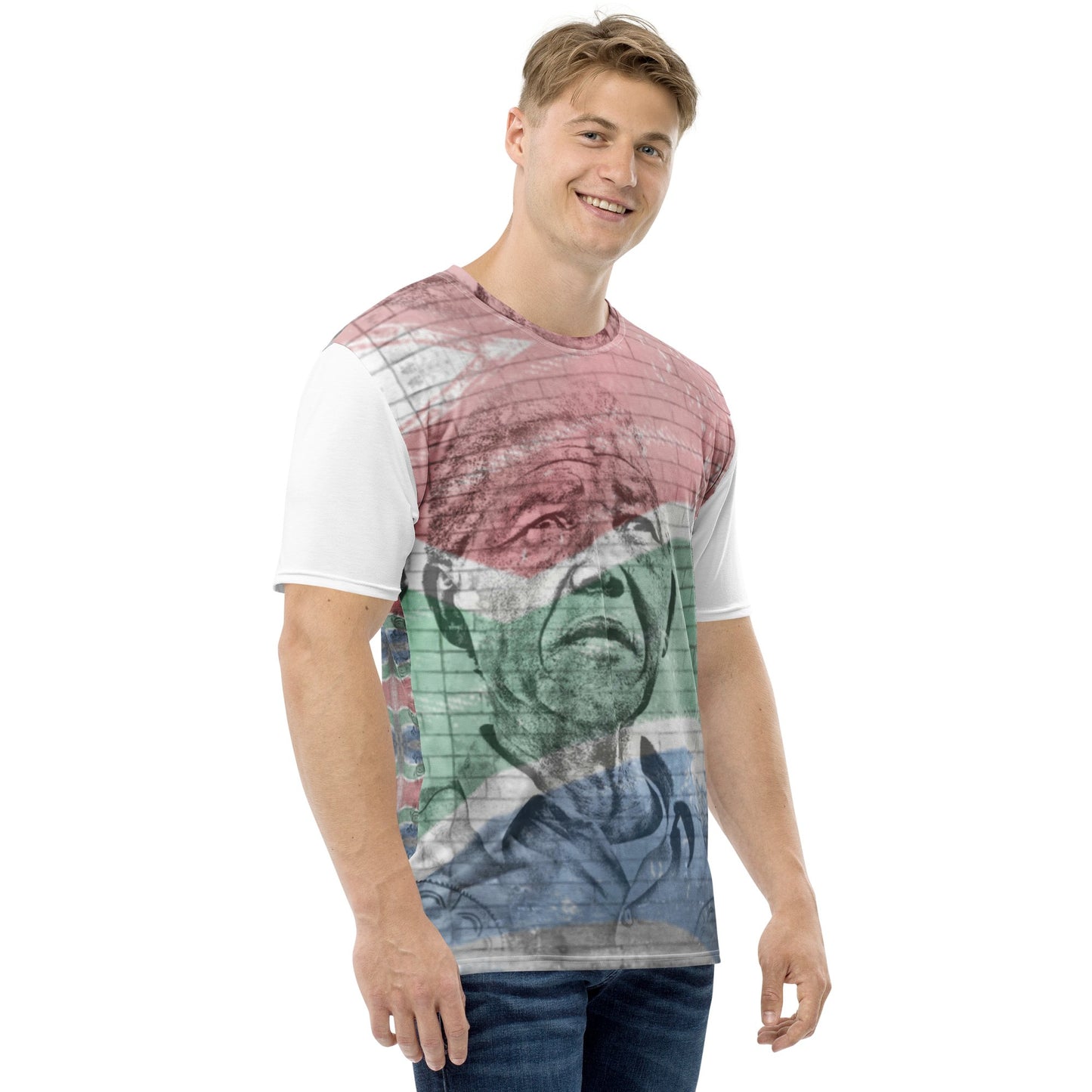 Nelson Mandela All-Over Print Men's Crew Neck T-Shirt - Souled Out World
