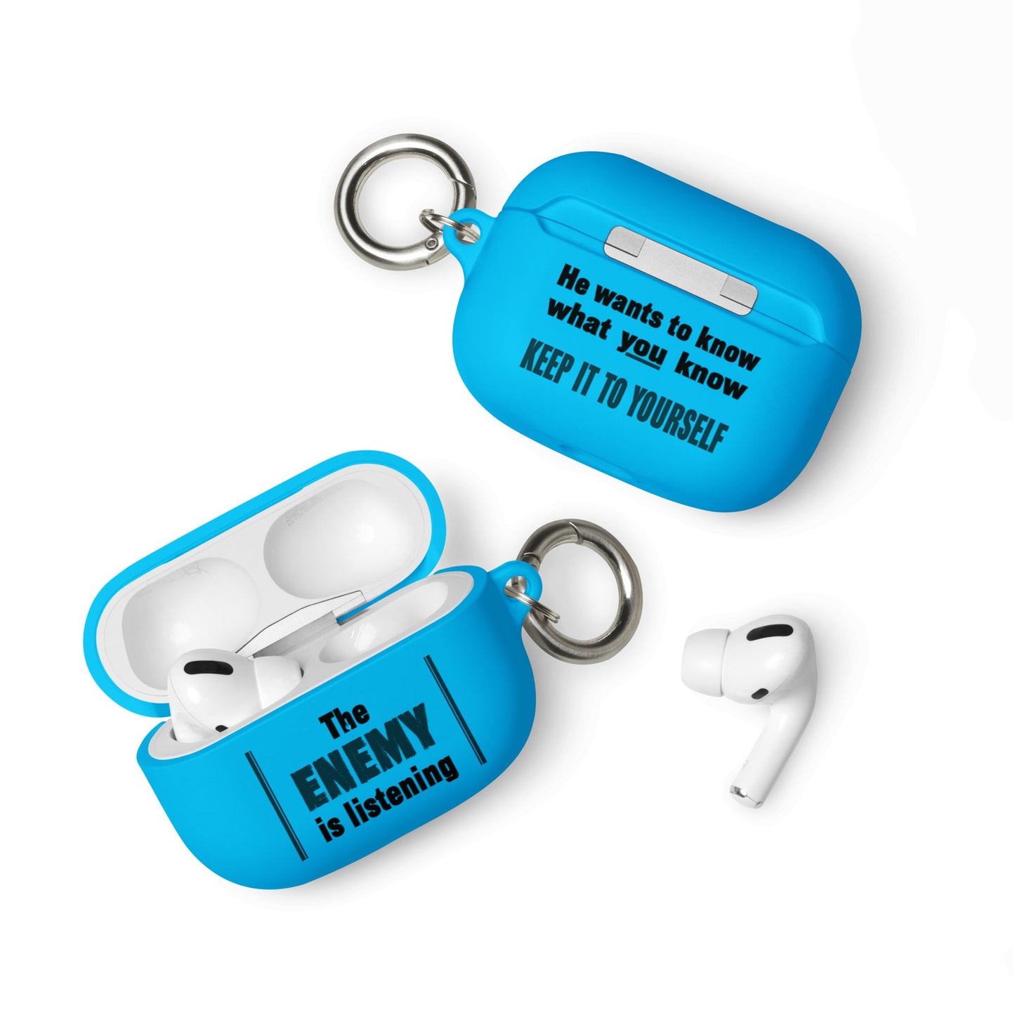 The Enemy is Listening - Rubber Case for AirPods® - Souled Out World
