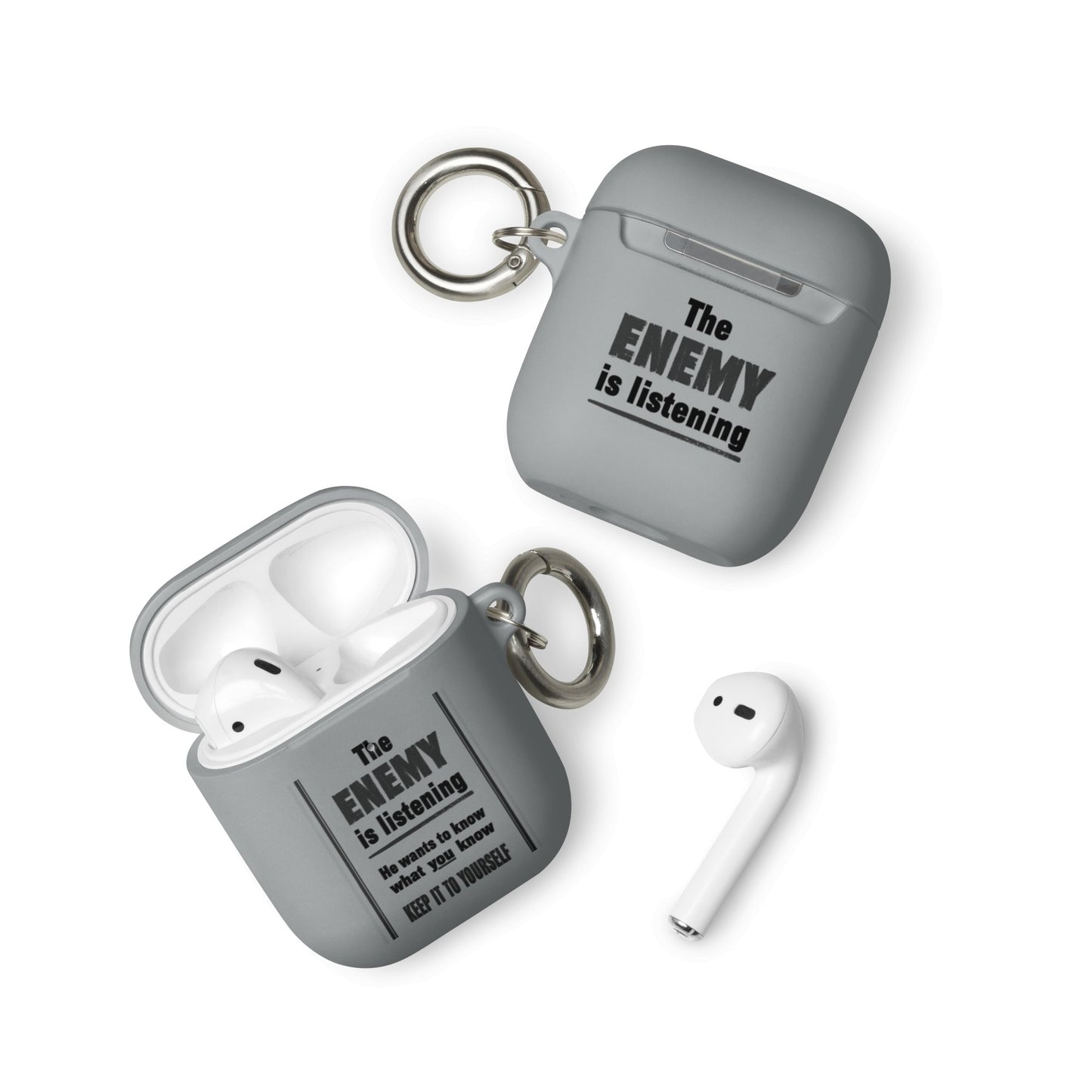 The Enemy is Listening - Rubber Case for AirPods® - Souled Out World