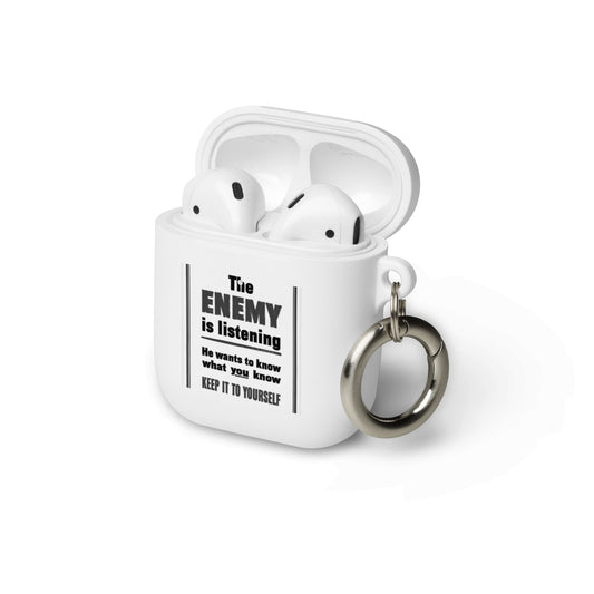 The Enemy is Listening - Rubber Case for AirPods® - Souled Out World