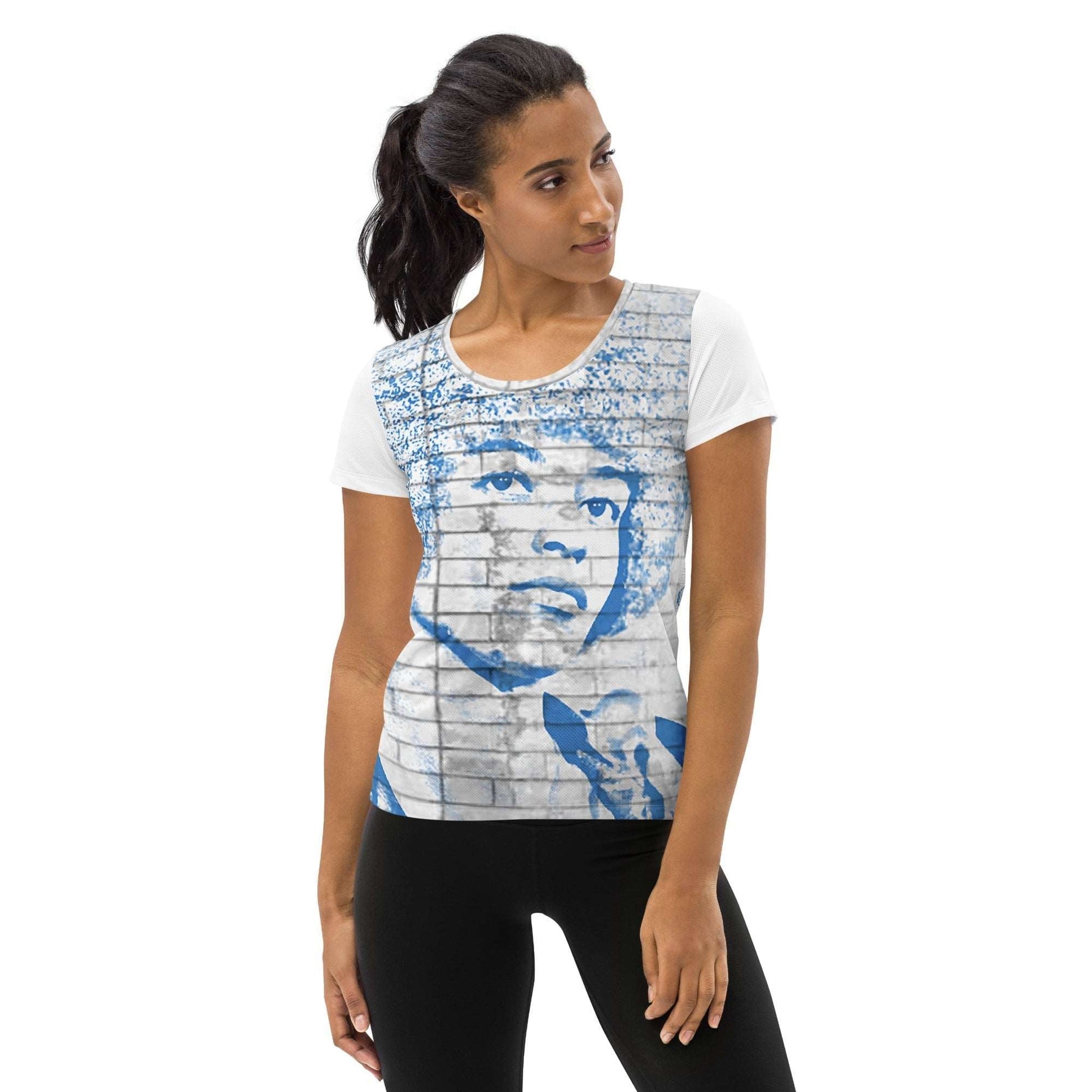 Angela Davis All-Over Print Women's Athletic T-shirt - Souled Out World