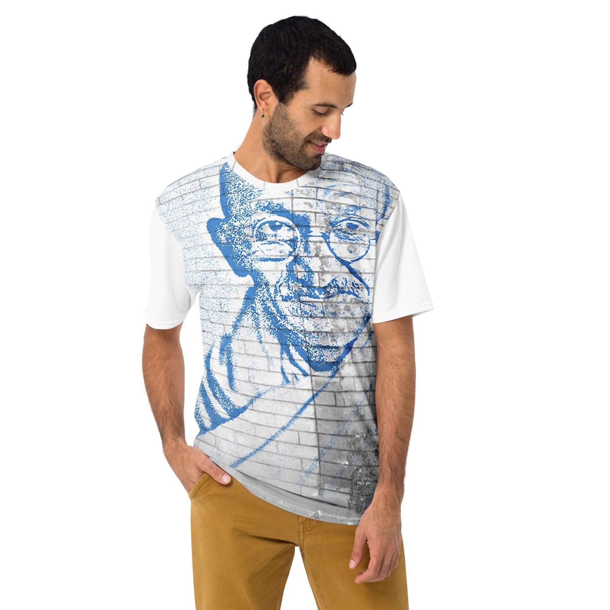 Mahatma Gandhi All-Over Print Men's Crew Neck T-Shirt - Souled Out World