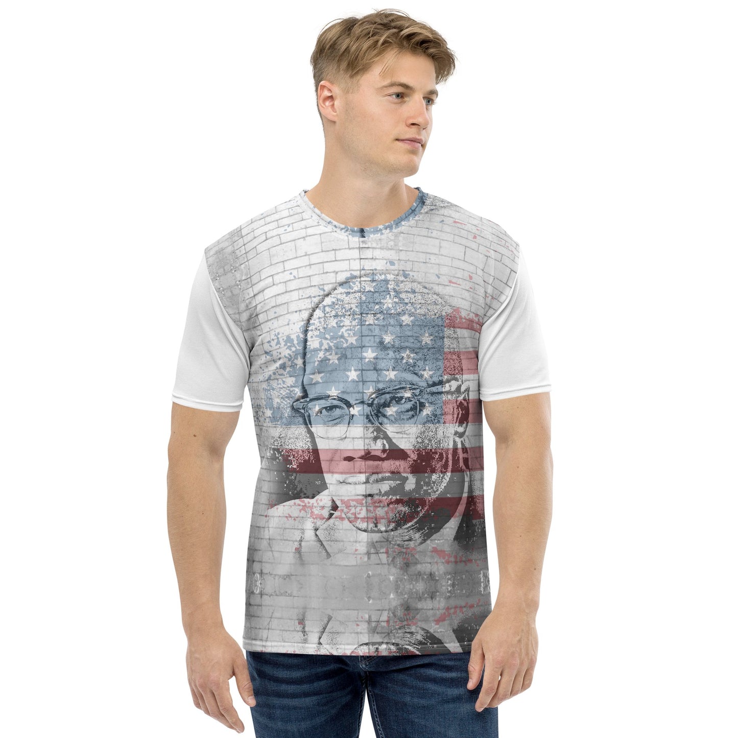 Malcolm X All-Over Print Men's Crew Neck T-Shirt - Souled Out World