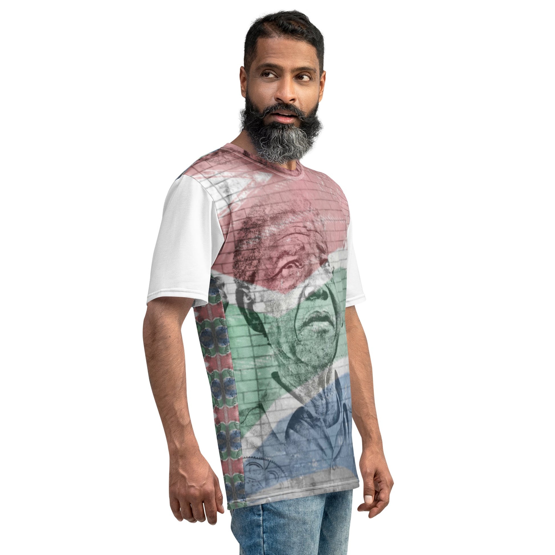 Nelson Mandela All-Over Print Men's Crew Neck T-Shirt - Souled Out World