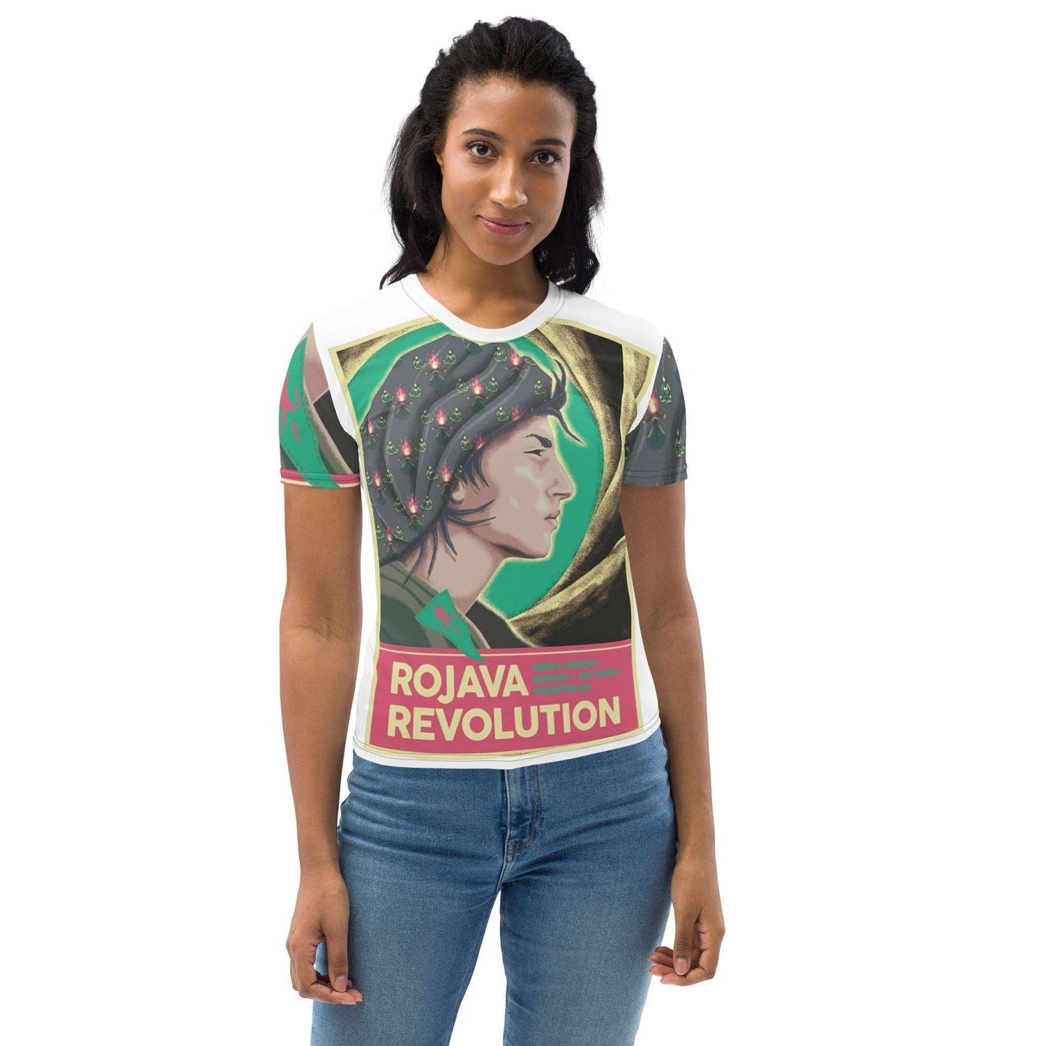 Rojava Revolution - All-Over Print Women's Crew Neck T-Shirt - Souled Out World