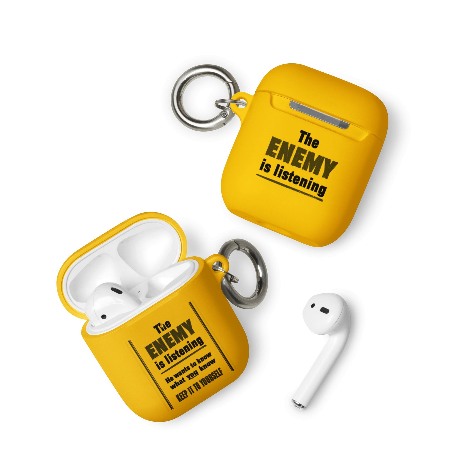The Enemy is Listening - Rubber Case for AirPods® - Souled Out World