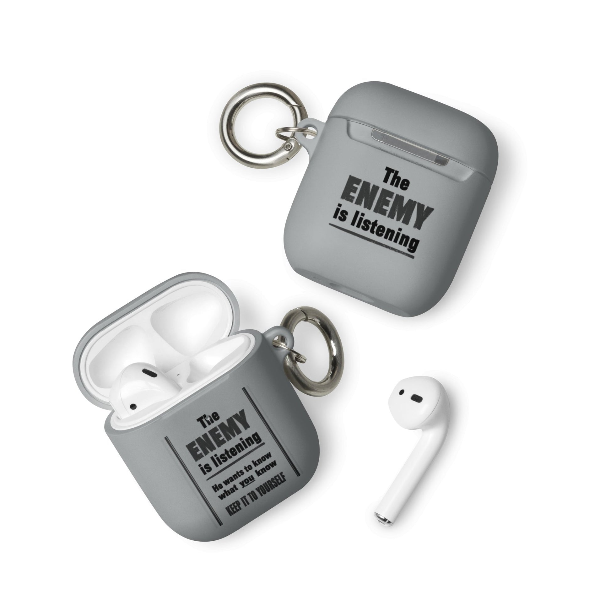 The Enemy is Listening - Rubber Case for AirPods® - Souled Out World