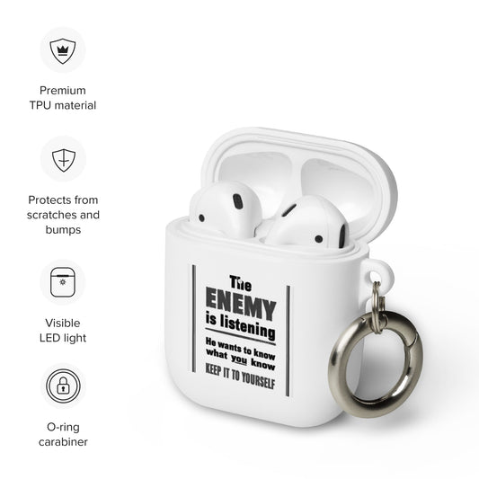 The Enemy is Listening - Rubber Case for AirPods® - Souled Out World